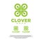 Clover leaves with quad copter drone, vector logo
