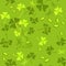 Clover leaves seamless vector pattern. St. Patrick`s Day green background. Shamrock wallpaper