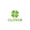 Clover lucky logo design icon isolated on white background