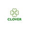 Clover lucky logo design icon isolated on white background