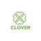 Clover lucky logo design icon isolated on white background