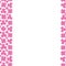 Clover. Pink plant. Seamless vertical border. Trefoil and four-leafed. Repeating vector pattern. Saint Patrick Day.