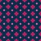 Clover and polka dot shapes seamless vector pattern