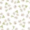 Clover. Seamless watercolor pattern on white. Art floral background