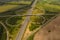 Cloverleaf interchange seen from above