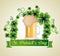 Clovers plants with beer to st patrick event