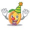 Clown apricot mascot cartoon style