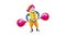 Clown balloon barbell icon animation