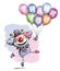 Clown with Balloons Saying Thank You - Baby Colors