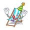 Clown beach chair mascot cartoon