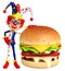 Clown with burger