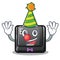 Clown button E on a game cartoon