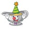 Clown cartoon sauce boat with cream sauce