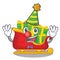 Clown christmas Santa sleigh isolated on mascot