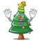 Clown Christmas tree character cartoon