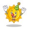 Clown cute sun character cartoon