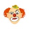 Clown emotions - contempt, disgust, cynicism, disdain. Vector illustration of flat design.