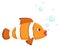 Clown fish underwater. Cartoon tropical fauna icon