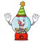 Clown gumball machine mascot cartoon
