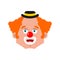 Clown happy emotion avatar. funnyman merry emoji. harlequin face. Vector illustration