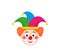 Clown head in jester hat