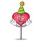 Clown heart lollipop mascot cartoon