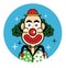 Clown jester face cartoon icon