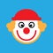 Clown jester icon, joker face vector