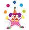 Clown juggling with balls