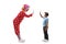 Clown making high-five gesture with a child