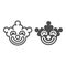 Clown mask line and glyph icon. Halloween mask vector illustration isolated on white. Circus mask outline style design
