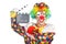 Clown with movie board