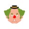 Clown Nausea Emoji. funnyman Sick emotion avatar