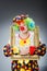 Clown with picture frame in funny concept