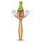 Clown plastic fork on cartoon image funny