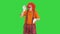 Clown playing imaginary piano with emotions on a Green Screen, Chroma Key.