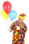 Clown Points at Balloons