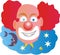 Clown with Red Hair Bald in Middle