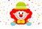 Clown Red Hair Horizontal Banner With Streamers And Confetti