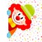 Clown With Red Hair Vertical Banner Right Streamers And Confetti