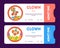 Clown Show Tickets Set, Circus Cards Templates with Funny Clowns Vector Illustration