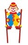 Clown on stilts