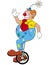 Clown on unicycle