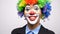 Clown wearing a colorgul wig