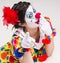 Clown Yelling Close Up Portrait Bright Beautiful Female Perform