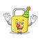 Clown yellow lock character mascot