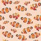 Clownfish summer seamless vector print
