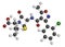 Cloxacillin antibiotic drug molecule. Atoms are represented as spheres with conventional color coding: hydrogen (white), carbon (