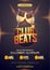 Club Beats Flyer, poster or banner design with champagne glasse