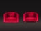 Club chairs of red leather realistic vector